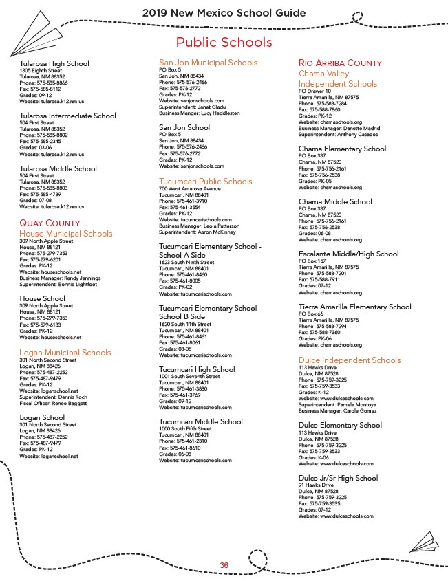 New Mexico School Guide 2019-2020